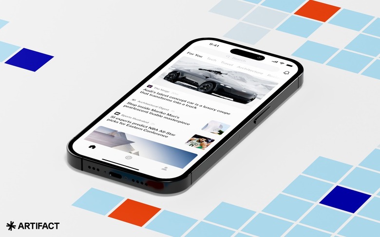 A screenshot of Artifact, the new app from Instagram creators Kevin Systrom and Mike Krieger, running on an iPhone 14 Pro.   