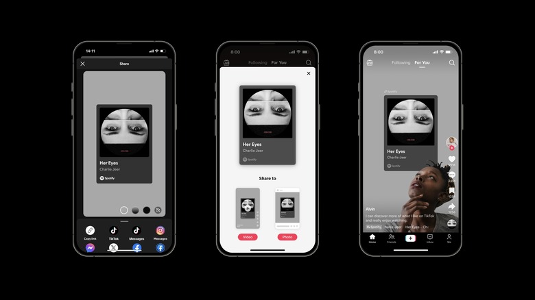 Share to TikTok from SpotifyE