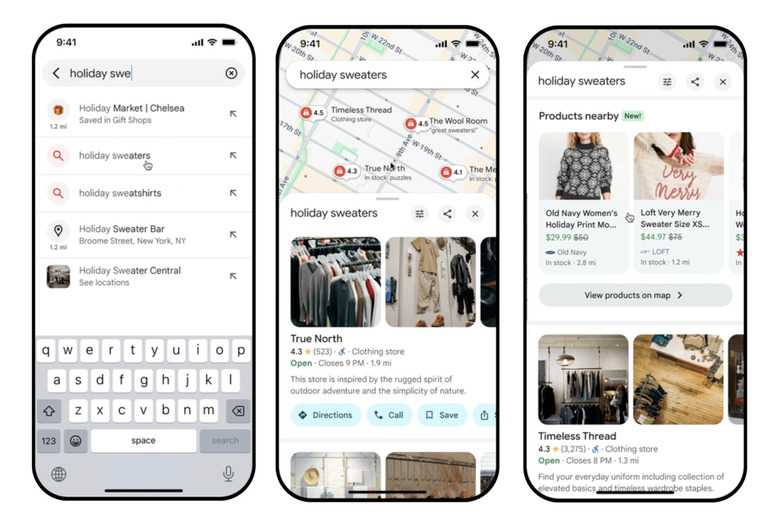 Screenshots showing maps.